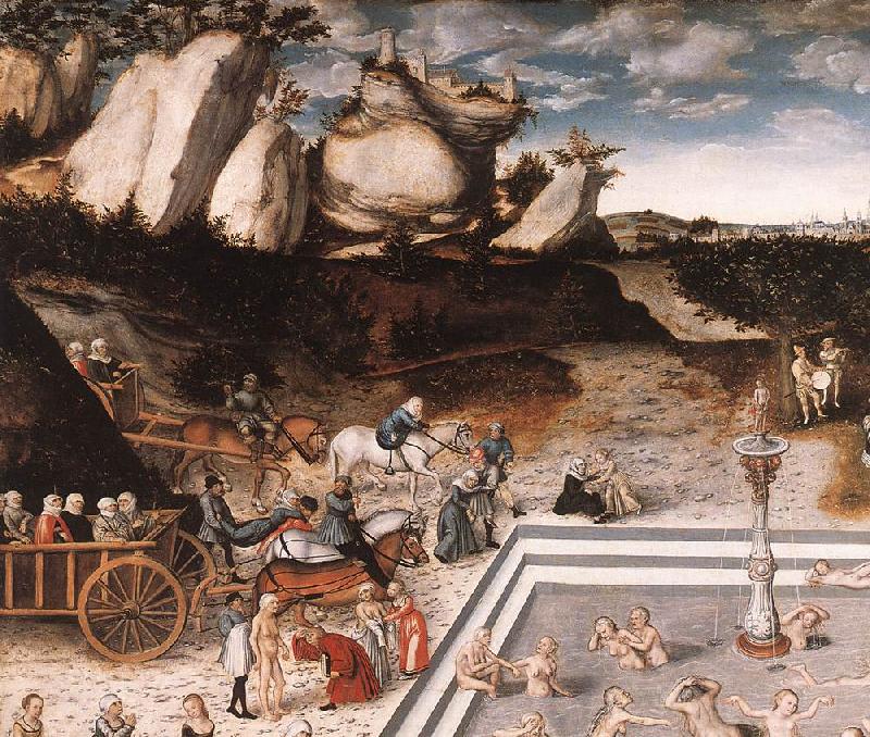 CRANACH, Lucas the Elder The Fountain of Youth (detail) dfg Germany oil painting art